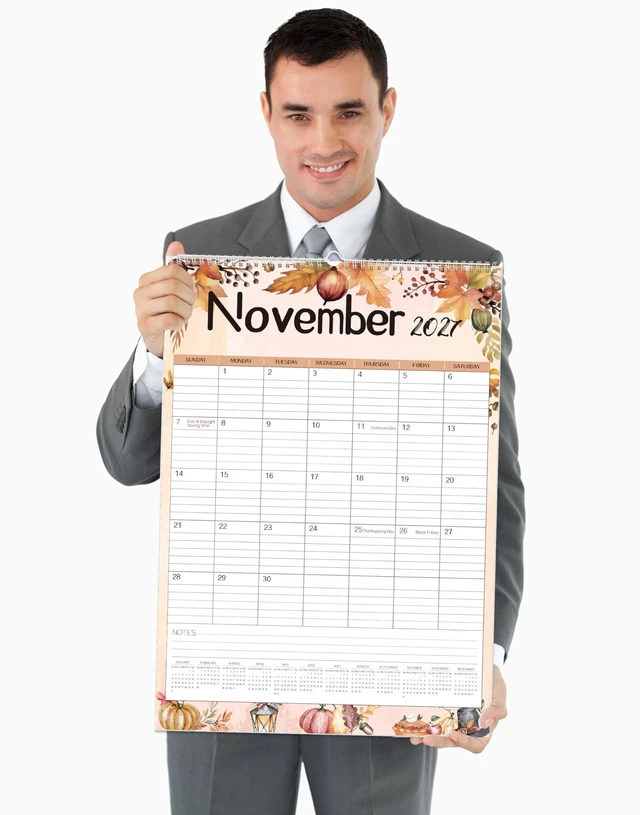 Alt view image 7 of 7 - Large Wall Calendar 2026-2027,19-Month Vertical Wall Calendar Runs from Jun. 2026 to Dec. 2027, 22"x15" Hanging Monthly Planner with Thick Paper Watercolor Design for Easy Organizing