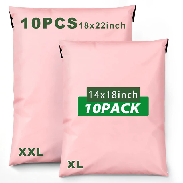 Main image of Pink Poly Mailers Variety Pack 20 for Packaging Clothes (14x18" and 18x22") Waterproof Thick Shipping Bags Polymailers Assorted Size for Clothes Shoes Socks Books Toys and Others Small Bussiness