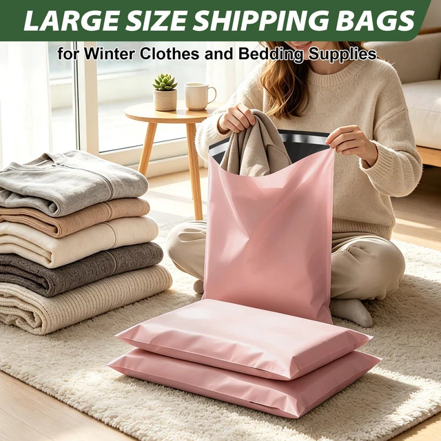 Alt view image 4 of 7 - Pink Poly Mailers Variety Pack 20 for Packaging Clothes (14x18" and 18x22") Waterproof Thick Shipping Bags Polymailers Assorted Size for Clothes Shoes Socks Books Toys and Others Small Bussiness