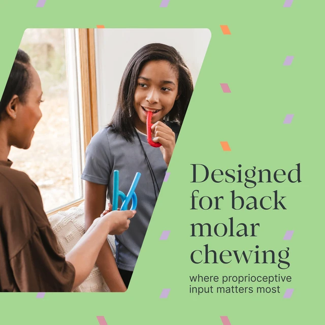 Alt view image 6 of 7 - Textured Grabber Sensory Chew, XXT, Very Firm, Forest Green Sensory Toy for Kids and Adults, Chewy Fidget for Autism, ADHD, SPD, Anxiety, Medical-Grade Oral Motor Therapy Tool
