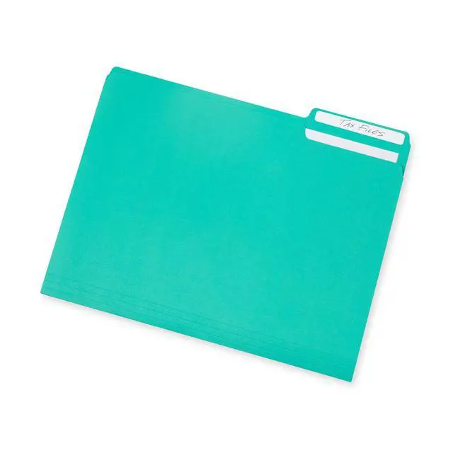 Alt view image 4 of 7 - 100 File Folders, Letter Size, 1/3 Cut, Gem Tones Durable 11pt, 1/3 Cut Top Tab, Colorful Gem Tones, for Office, School, and Home File Organization