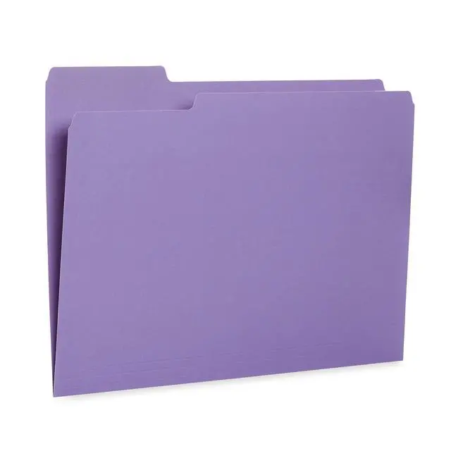 Alt view image 6 of 7 - 100 File Folders, Letter Size, 1/3 Cut, Gem Tones Durable 11pt, 1/3 Cut Top Tab, Colorful Gem Tones, for Office, School, and Home File Organization