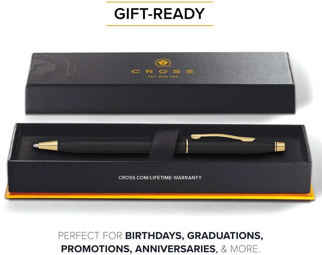 Alt view image 5 of 6 - Classic Century Ballpoint Pen, Black & Gold, Medium Point, Black Ink Refillable Pen for Effortless Writing, Durable Construction, Premier Distinctive Look, Gift-Ready Presentation