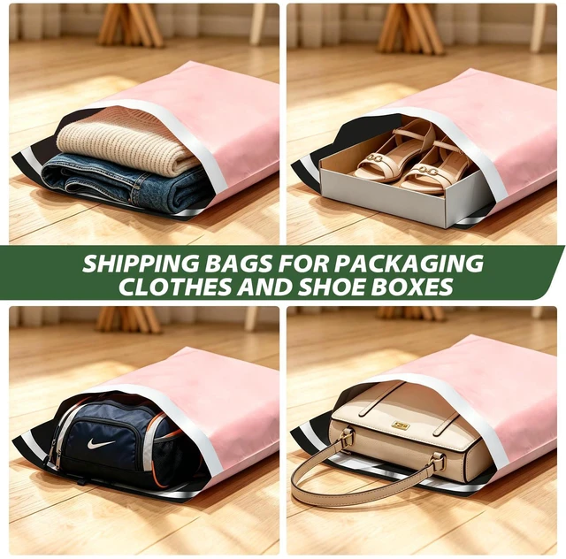 Alt view image 5 of 7 - Pink Poly Mailers Variety Pack 20 for Packaging Clothes (14x18" and 18x22") Waterproof Thick Shipping Bags Polymailers Assorted Size for Clothes Shoes Socks Books Toys and Others Small Bussiness