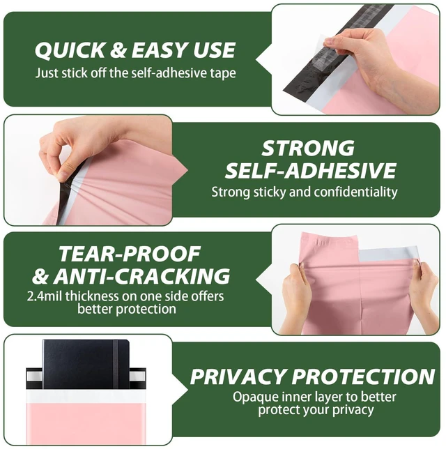 Alt view image 7 of 7 - Pink Poly Mailers Variety Pack 20 for Packaging Clothes (14x18" and 18x22") Waterproof Thick Shipping Bags Polymailers Assorted Size for Clothes Shoes Socks Books Toys and Others Small Bussiness