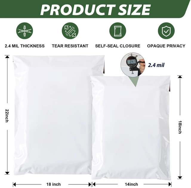 Alt view image 3 of 7 - Poly Mailers Variety Pack 20 for Small bussiness Clothes (14x18"and 18x22") Waterproof Thick Shipping Bags Polymailers Assorted Size for Clothes Shoes Socks Books Toys and Others Small Bussiness