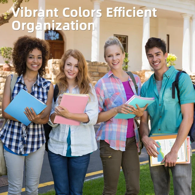 Alt view image 7 of 7 - 30 Pack Report Covers with 3 Prong Fasteners 10 Colors Clear Front Plastic Folders Letter Size, Presentation Folder for Resumes Proposals and School Use, 100 Sheet Capacity