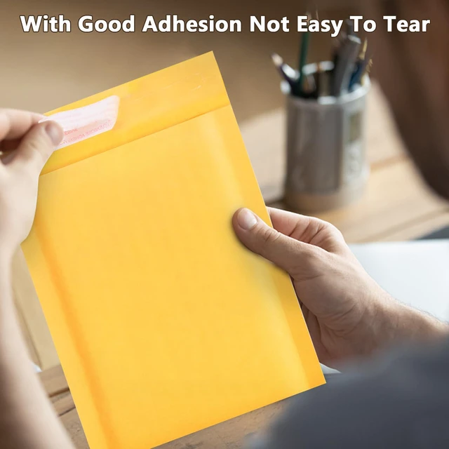 Alt view image 4 of 7 - Kraft Bubble Mailers 8.5x11inch 50Pack Yellow Self-Seal Padded Envelopes Bubble Opaque Padded Mailers Shipping Bags for Small Businesses to Package and Mail Jewelry, Electronic Products