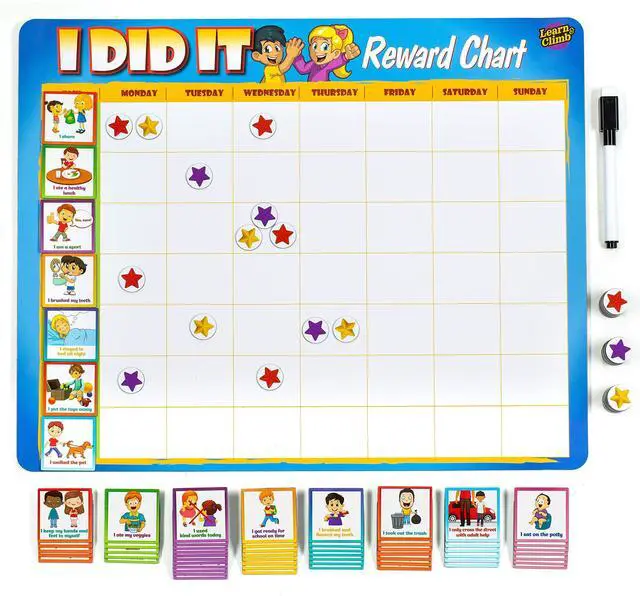 Main image of Kids Responsibility Reward Chart - Magnetic Board - 63 Chores Chore Chart
