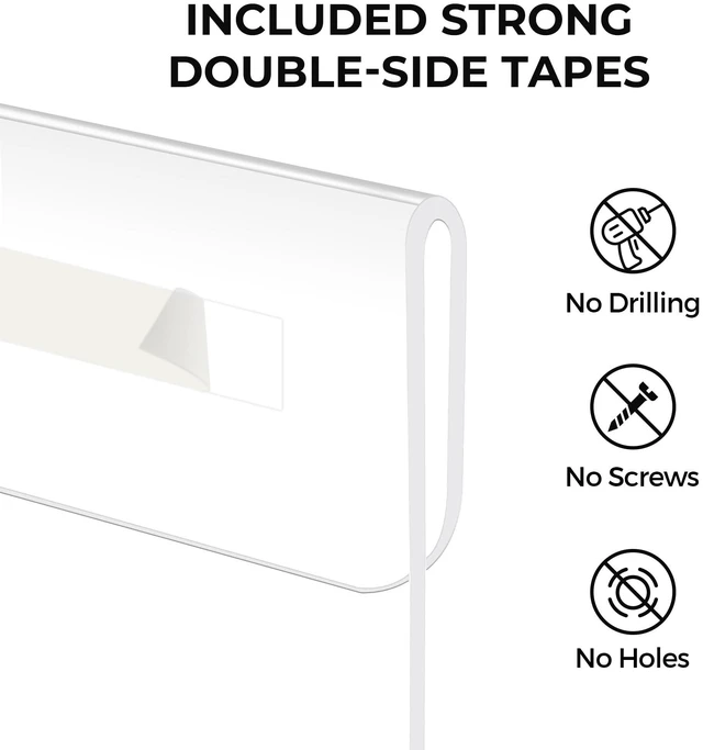 Alt view image 4 of 7 - 24 Pack 11x8.5 Acrylic Sign Holder Wall Mount, Horizontal Plastic Wall Signs Acrylic Frame Photo Menu Flyer Display Holders with Adhesive Tape for Office, Home, Store, Restaurant - No Drilling
