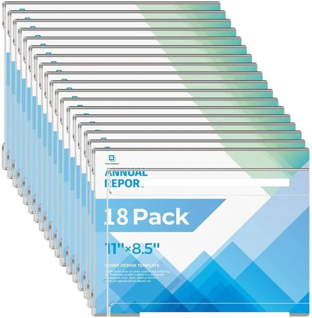 Main image of 18 Pack 11x8.5 Acrylic Sign Holder Wall Mount, Horizontal Plastic Wall Signs Acrylic Frame Photo Menu Flyer Display Holders with Adhesive Tape for Office, Home, Store, Restaurant - No Drilling