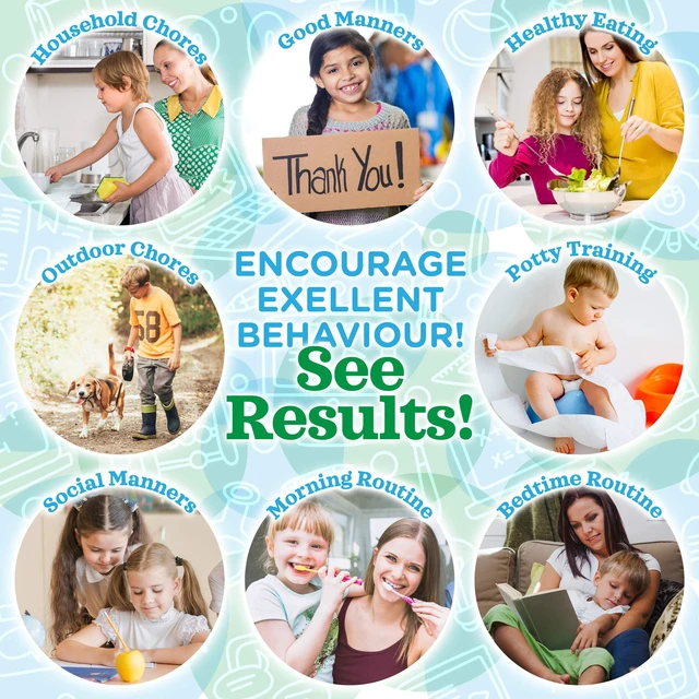 Alt view image 5 of 7 - Kids Responsibility Reward Chart - Magnetic Board - 63 Chores Chore Chart