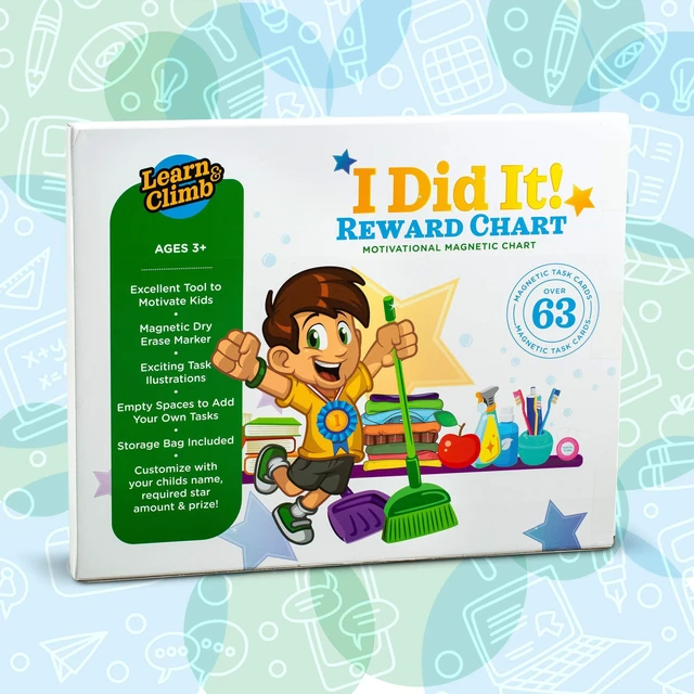 Alt view image 3 of 7 - Kids Responsibility Reward Chart - Magnetic Board - 63 Chores Chore Chart