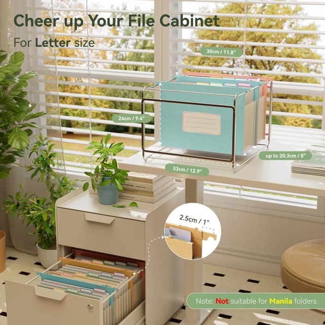 Alt view image 2 of 6 - Wheat Straw Expanding Hanging File Folders, 3 Color File Organizer 1.2" Accordion Pockets, Large Capacity, Letter Size for Filing Cabinet, 100% BPA Free, Return to Nature, Healthy Living