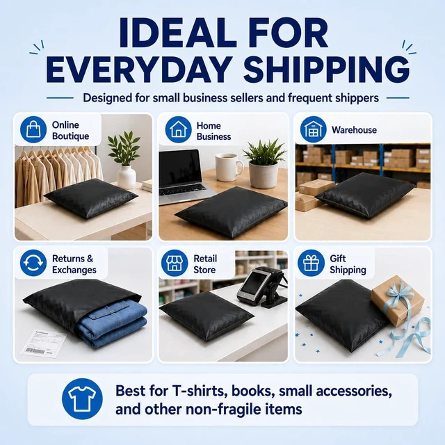 Alt view image 7 of 7 - Large Poly Mailers 14.5x19" 100Pcs,Shipping Bags for Clothing,Black Heavy Duty Self Seal Mailing Envelopes,Durable Opaque Packaging Mailers Poly Bag For Large Clothes Business,Boutique&Online