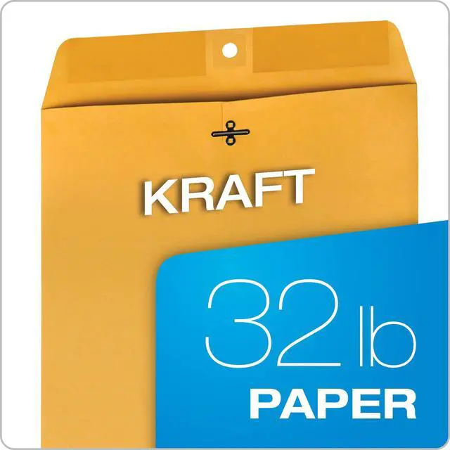 Alt view image 5 of 7 - 10 x 15 Clasp Envelopes, Clasp and Gummed Closures for Storing or Mailing, Heavy-Duty 32 lb Kraft Paper, 100 per Box (QUA37798)