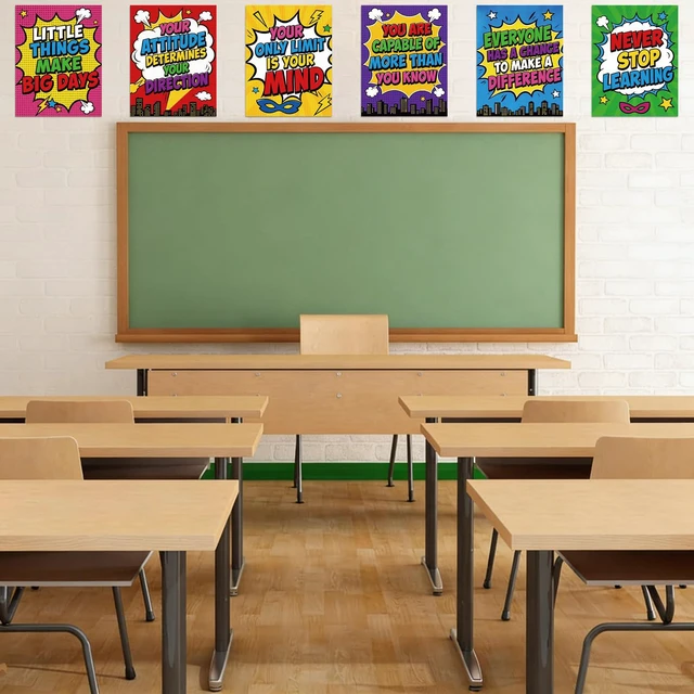 Alt view image 5 of 7 - 13 Pieces Hero Affirmation Bulletin Board Posters Classroom Decor Inspirational Quote Positive Affirmation Motivational Posters with Welcome Sign for School Decor Classroom Decorations