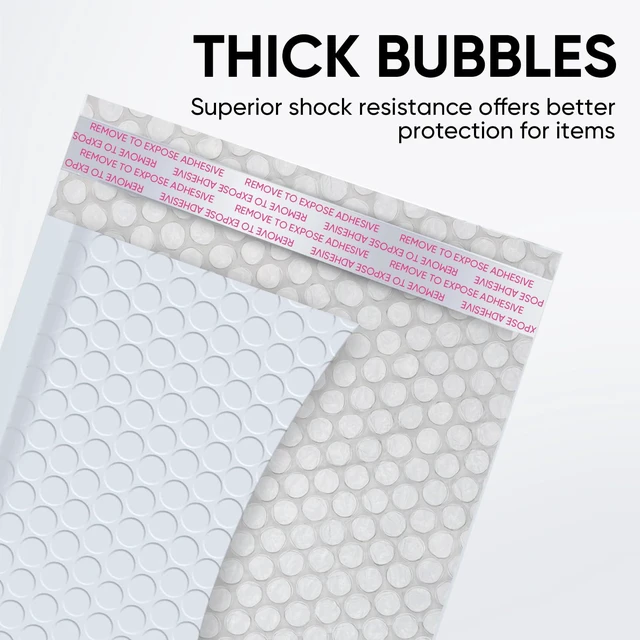 Alt view image 4 of 6 - White Bubble Mailers 8.5 x 12 Inch 100 Pack, Usable Size 8.25X12 Inch Poly Mailers,Mailing Envelopes,Shipping MailerOpaque Self Seal Adhesive Waterproof Bags for Packaging and Shipping