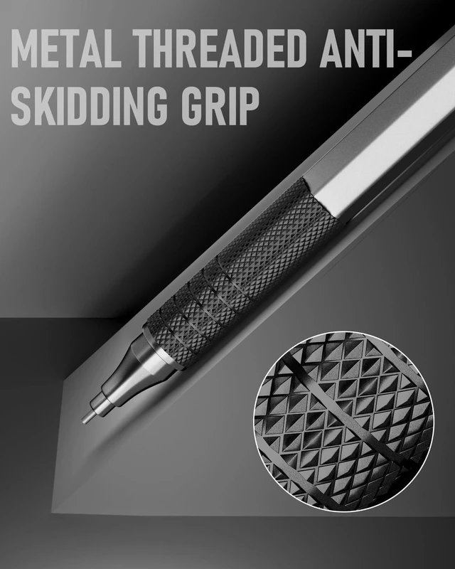 Alt view image 6 of 7 - Metal Mechanical Pencil Set with Case, 0.5mm, 3PCS, Black 480PCS HB Lead Refills, 3 Erasers+9 Eraser Refills, Anti Grip, for Drafting, Engineering, Technical Drawing, Art Projects