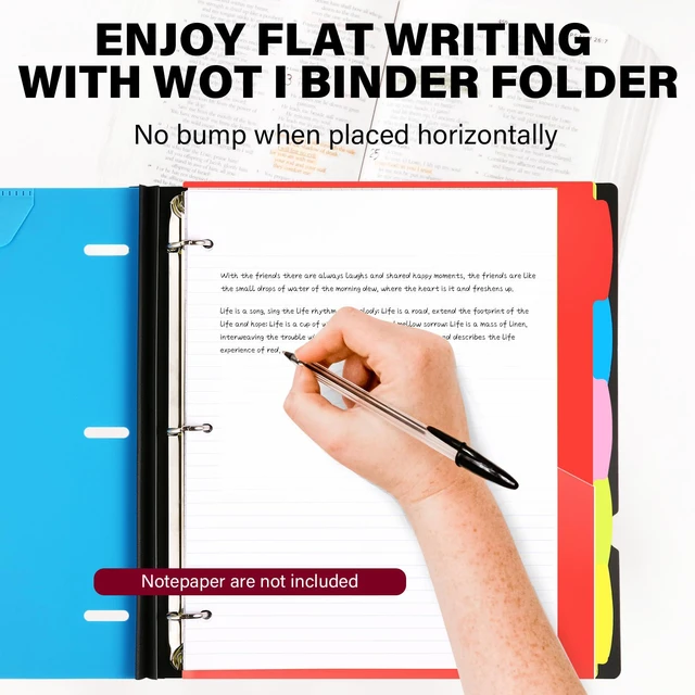 Alt view image 5 of 7 - 2-Pack Telescoping Project Organizer, 1 Inch 3 Ring Binder, Blue Includes Customizable Cover / Tabbed Catalog Pocket / 5-Tab Pocket Dividers / 1 Plastic Pocket in Each Binder
