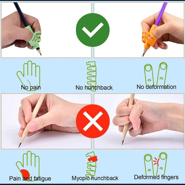 Alt view image 3 of 5 - 60 Pcs Pencil Grips for Kids Handwriting Pencil Holder for Kids Posture Correction Writing Training for Toddlers Silicone Pencil Grip Bulk