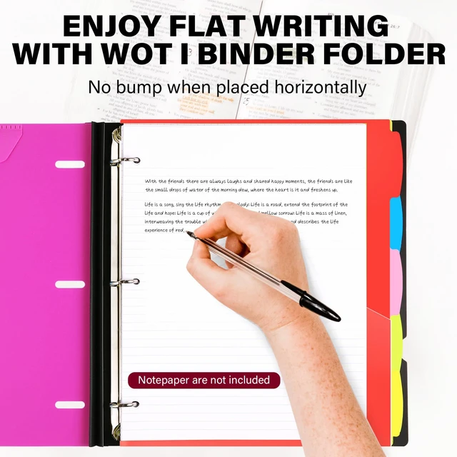 Alt view image 5 of 7 - Telescoping Project Organizer 2-Pack, Pink Clear Front Pocket / Tabbed Catalog Pocket / 5-Tab Pocket Dividers / 1 Plastic Pocket in Each Binder