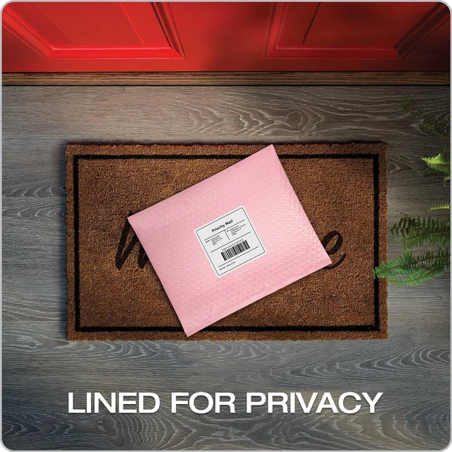 Alt view image 5 of 7 - Bubble Mailers, 8.5 x 11, Light Pink Poly Mailers, Padded Envelopes, Shipping Bags, Water Resistant, Self Seal, 25 Per Box (QUA85908)