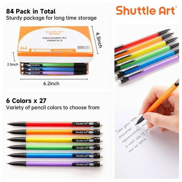 Alt view image 2 of 7 - Mechanical Pencils, 84 Pack Bulk Mechanical Pencils 0.7mm Medium Point, HB #2 Lead, Assorted Barrels, Office School Supplies