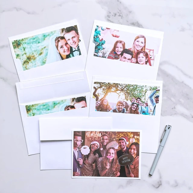 Alt view image 6 of 6 - 1000 Pcs White A7 Invitation Envelopes 5 1/4 x 7 1/4 Square Flap Envelopes Self Seal 95lb for Wedding Shower Birthday Bussiness Mailing Invitation Announcement 5 x 7 Greeting Cards Photos