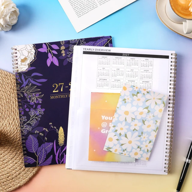Alt view image 7 of 7 - 2027-2028 Monthly Planner - 2 Year Monthly Planner/Calendar 2027-2028, Jan 2027 - Dec 2028, 11" x 9", 24 Monthly Planner with Tabs, Back Pocket, Holidays, Twin-Wire Binding, Note Pages