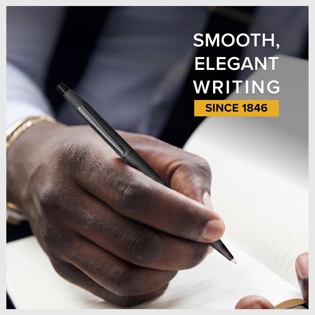 Alt view image 2 of 6 - Classic Century Brushed Black Ballpoint Pen, Medium Point, Black Ink Refillable Pen for Effortless Writing, Durable Construction, Premier Distinctive Look, Gift-Ready Presentation