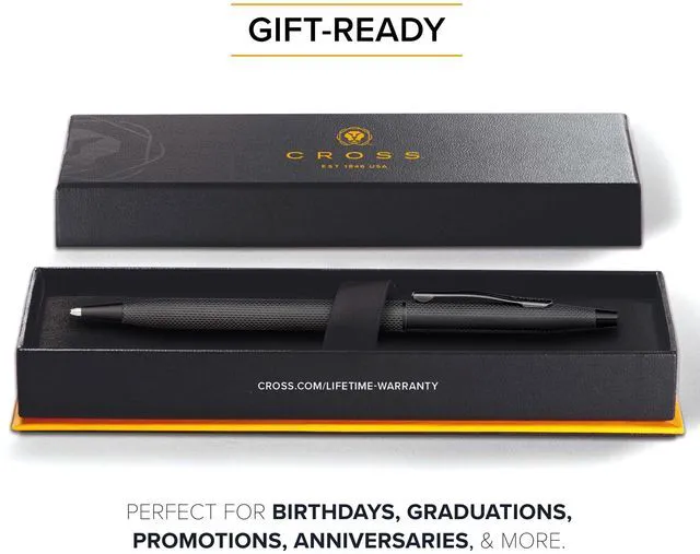 Alt view image 5 of 6 - Classic Century Brushed Black Ballpoint Pen, Medium Point, Black Ink Refillable Pen for Effortless Writing, Durable Construction, Premier Distinctive Look, Gift-Ready Presentation