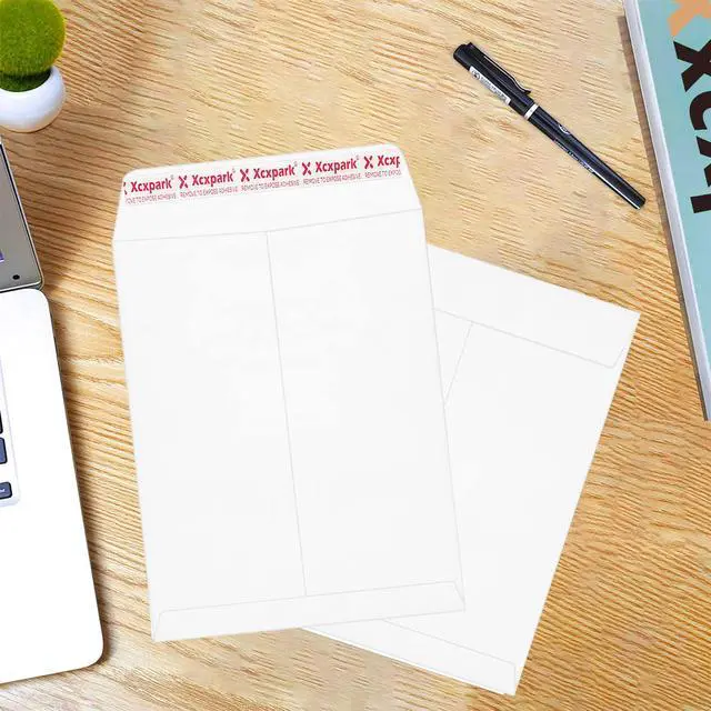 Alt view image 6 of 7 - 250 PCS 9x12 inches Security Catalog Envelopes Printable Self Seal Envelopes, Anti Tear White Kraft Envelopes for Invitation Cards, Pictures, Photos, Documents