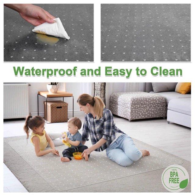 Alt view image 7 of 7 - Extra Large Office Chair Mat for Carpet, 46" x 60" Clear Desk Chair Mat for Low Pile Carpeted Floors- Easy Glide Plastic Floor Mat for Office Chair on Carpet