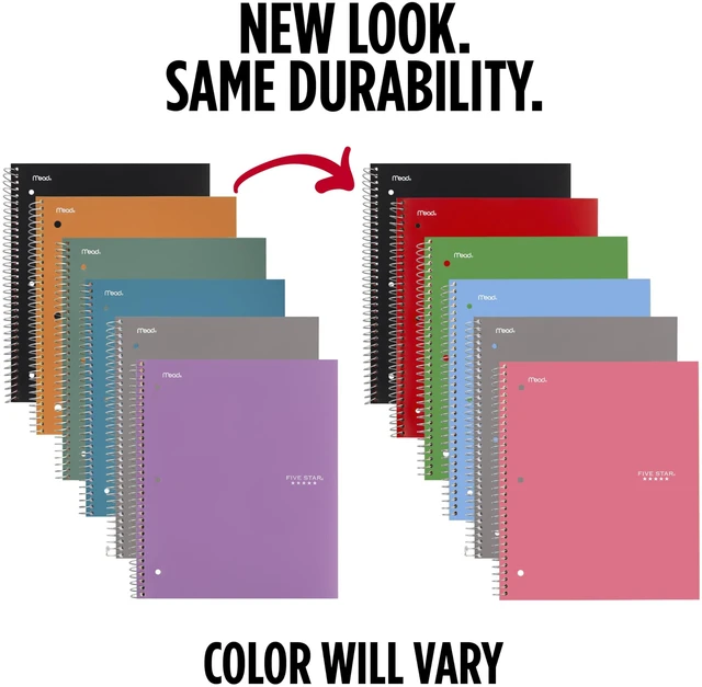 Alt view image 2 of 6 - Spiral Notebook + Study App, 1 Subject, Graph Ruled Paper, 8.5" x 11", 100 Sheets, Assorted Colors, 6 Pack (73549)