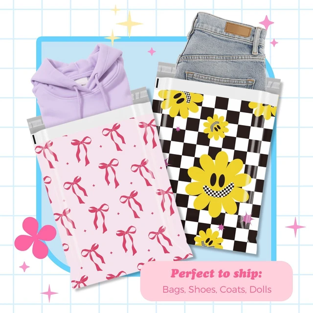 Alt view image 4 of 7 - Poly Mailers 14.5x19" 50pcs,Cute Shipping Bags for Clothes,Pink Bows Self Adhesive Mailing Shipping Envelopes,Waterproof Mailers Poly Bags,Large Packaging Bags for Business,Boutique&Online