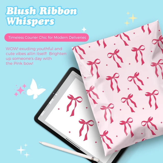 Alt view image 7 of 7 - Poly Mailers 14.5x19" 50pcs,Cute Shipping Bags for Clothes,Pink Bows Self Adhesive Mailing Shipping Envelopes,Waterproof Mailers Poly Bags,Large Packaging Bags for Business,Boutique&Online
