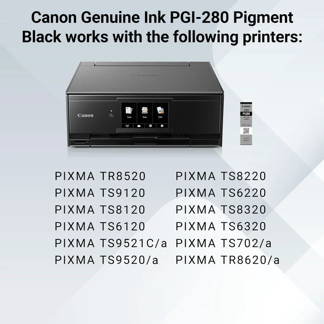 Alt view image 2 of 7 - PGI-280 Genuine Pigment Black Ink Tank, Compatible with TR8520, TS9120,TS8120, TS6120, TS9521C/a, TS9520/a, TS8220, TS6220, TS8320, TS6320, TS702/a, and TR8620/a Series Printers