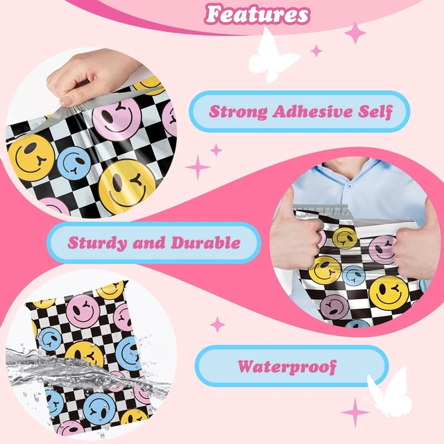Alt view image 5 of 7 - Poly Mailers 14.5x19" 50pcs,Cute Shipping Bag for Clothes,Smiley Self Adhesive Mailing Shipping Envelopes,Waterproof Mailers Poly Bags,Large Packaging Bags for Business,Boutique&Online