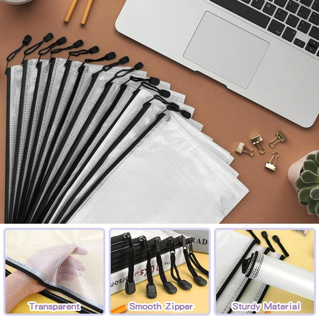 Alt view image 4 of 7 - 36 Pack A6 Mesh Zipper Bags, Black Mini Storage Organizer Pouches Compact A6 Bags Organize Cards, Accessories and Small Supplies; Mesh Design Keeps Items Visible and Helps Protect Contents