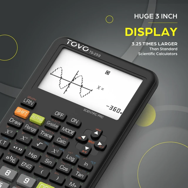 Alt view image 6 of 7 - TOVO Scientific Calculator with Graphic Functions, 360+ Functions Graphing Calculator for Students, Large 3" Screen Multi-Mode Scientific Calculators for High School & College, TS-259