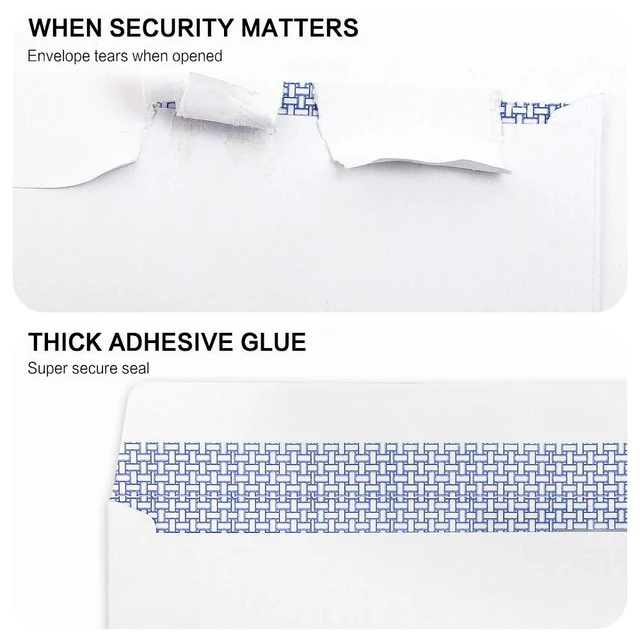 Alt view image 4 of 7 - 1000 Pack #10 Single Left Window SELF Seal Security Envelopes, Designed for QuickBooks Invoices & Business Statements, Computer Printed Checks Peel and Seal Flap, Size 4-1/8 x 9-1/2 Inches, 24 LB