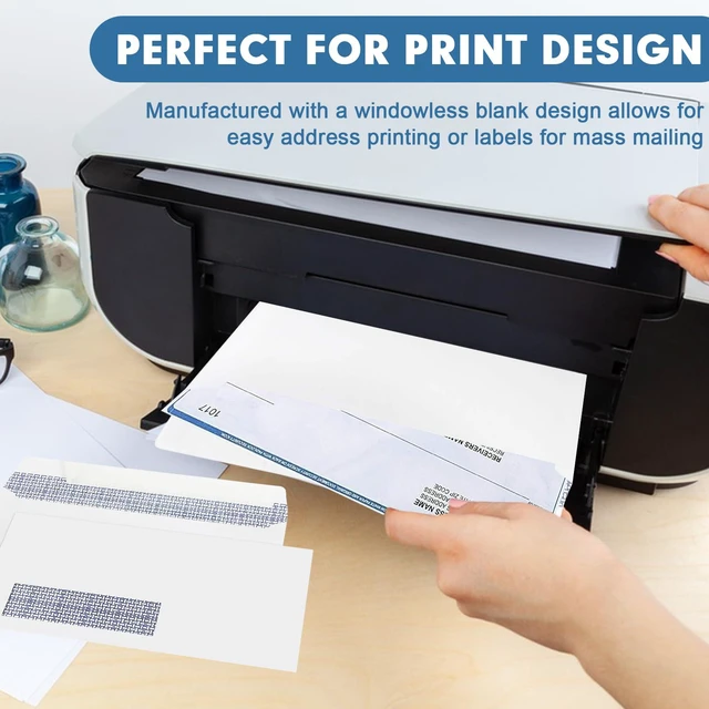 Alt view image 7 of 7 - 1000 Pack #10 Single Left Window SELF Seal Security Envelopes, Designed for QuickBooks Invoices & Business Statements, Computer Printed Checks Peel and Seal Flap, Size 4-1/8 x 9-1/2 Inches, 24 LB
