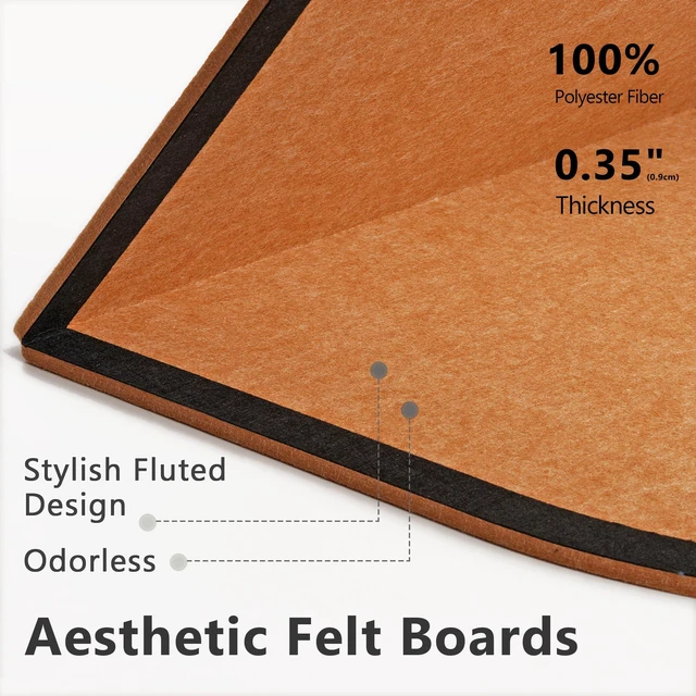 Alt view image 4 of 7 - Felt Bulletin Board 47" x 24", Framed Cork Board Alternative with 30 Pins Large Decorative Felt Pin Board with Frame, Vision Board for Office Home Bedroom Wall Decor, Photo Picture Display