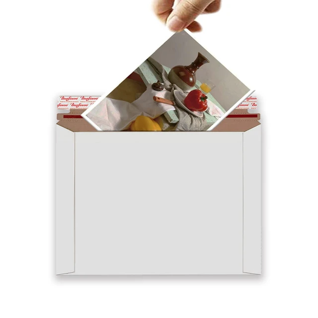 Alt view image 3 of 5 - Rigid Mailers 30 Pack 9.5 x 12.5 inches White Self Seal Stay Flat Bulk Cardboard Kraft No Bend Mailers Peel and Seal for Document Photos Pictures Papers Files CD