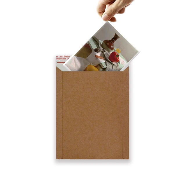 Alt view image 3 of 5 - Rigid Mailers 30 Pack 9.25 x 11.75 inches Brown Self Seal Stay Flat Bulk Cardboard Kraft No Bend Mailers Peel and Seal for Document Photos Pictures Papers Files CD