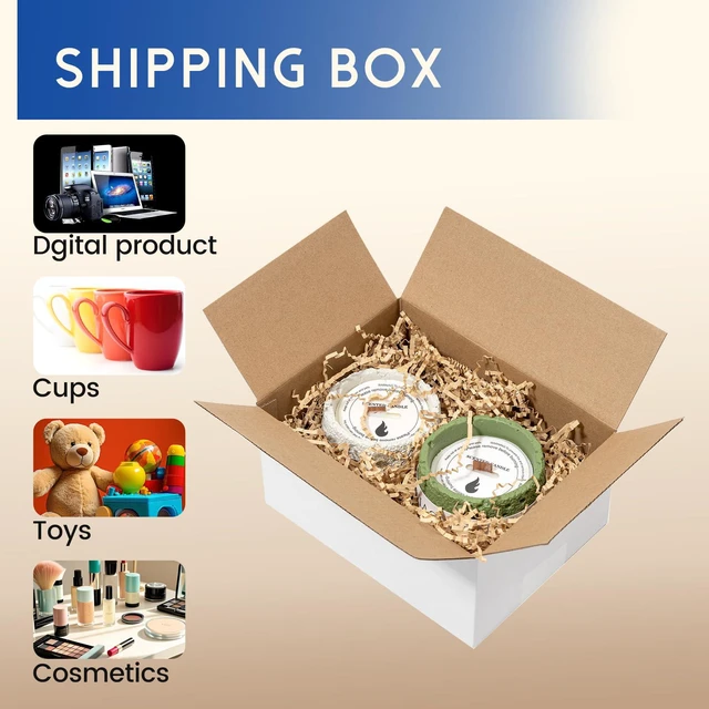 Alt view image 3 of 6 - 8x6x4" Small Shipping Boxes 50 Pack Corrugated Cardboard Box White 3 Layers, Bulk quantity, Packaging for Small Business, Mailer Mailing Packing Supplies, Smooth