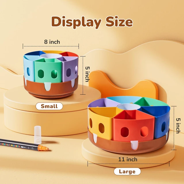 Alt view image 4 of 7 - Rotating Art Supply Organizer, Lazy Susan Caddy, Small Rotating organizer keeps markers, crayons and craft supplies visible and easy to reach on classroom or home desks