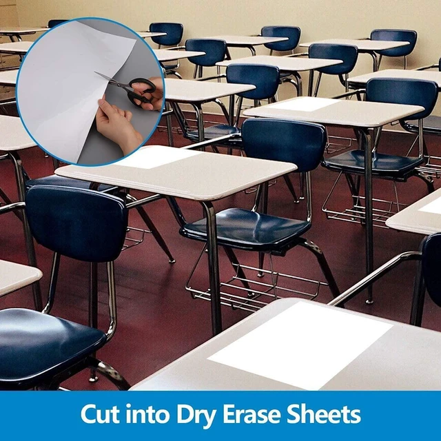 Alt view image 6 of 7 - Dry Erase Board Sticker, 48 x 36 inches White Board Wallpaper, Dry Erase Sticker for Wall, 4' x 3' Peel and Stick Whiteboard Contact Paper, Adhesive Whiteboard Roll, No Ghost, 3 Markers WS23