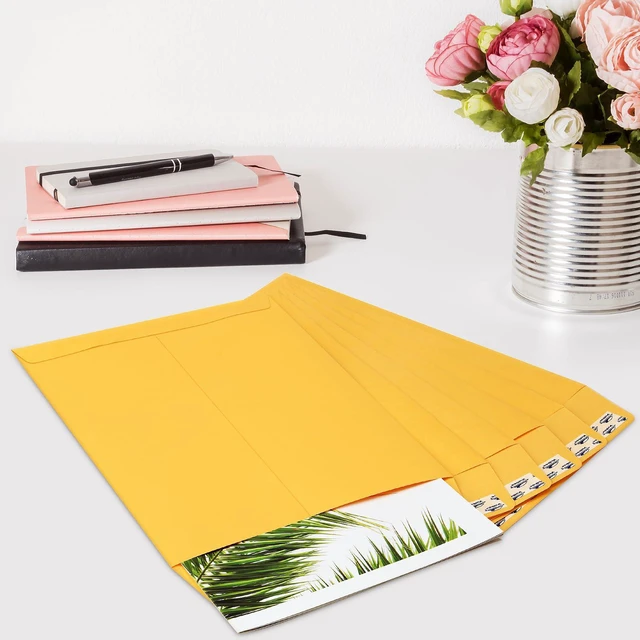 Alt view image 6 of 7 - 9x12 Self Seal Security Catalog Envelopes 250 Packs Brown Kraft Envelopes with Peel and Seal Flap for Mailing, Organizing and Storage